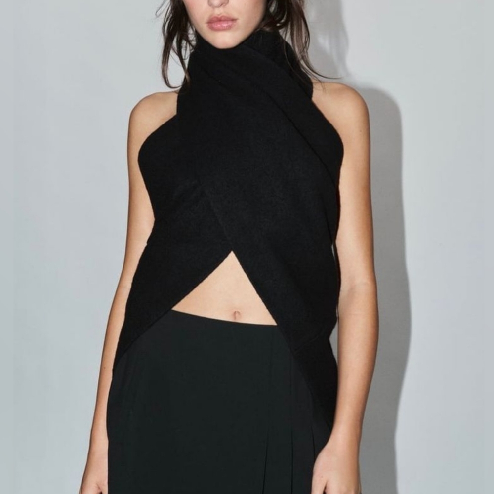 ZARA 100%Wool Button-Up Waistcoat Limited-Edition Black FW24 SIZES XS-S